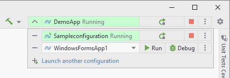 JetBrains Rider: Run/debug configurations. Launch list