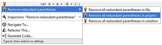 Removing redundant parentheses