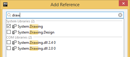 JetBrains Rider: 'Add Reference' dialog