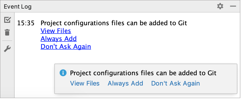 Notification prompting to select how to treat
                    configuration files