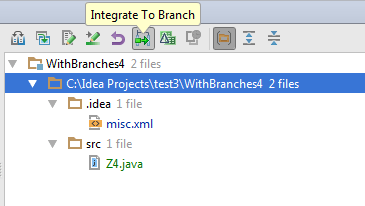 Svn integrate files to branch