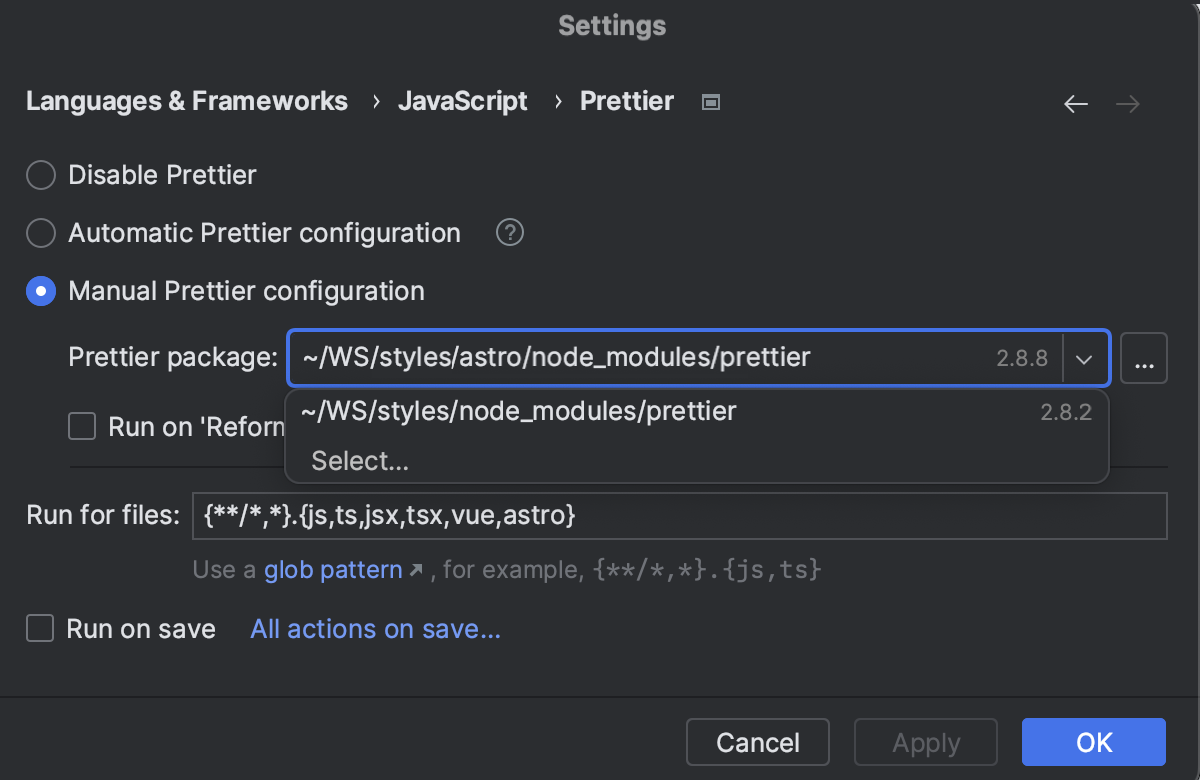 Prettier JetBrains Rider Documentation