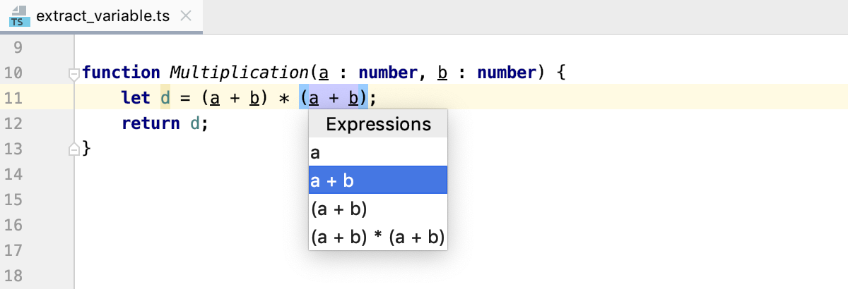 Introduce Variable: select expression
