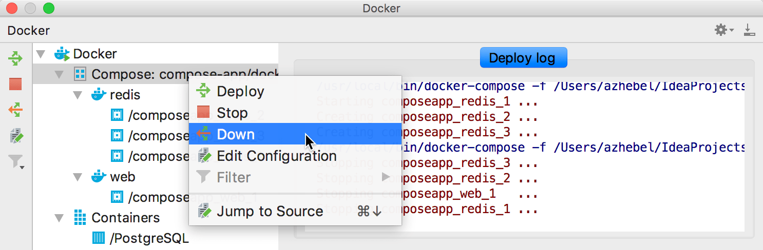 Docker Compose remove application