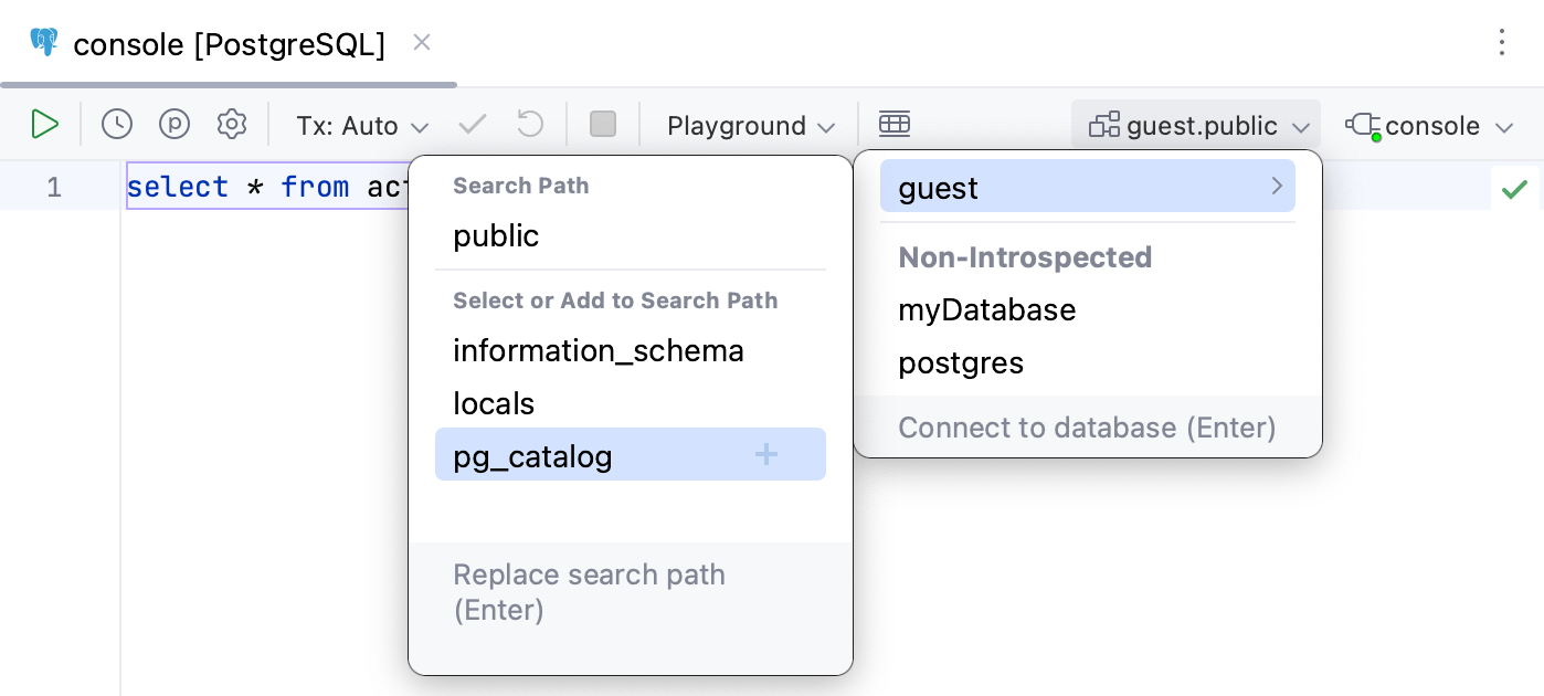 Control the search path for PostgreSQL and Redshift