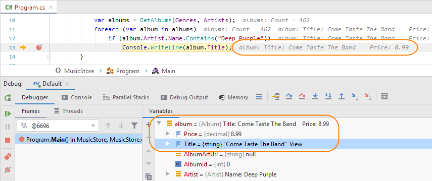 JetBrains Rider: Customizing debugger presentation of complex objects (pinned items)