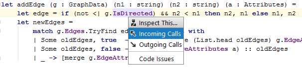 JetBrains Rider: 'Inspect This' in F#