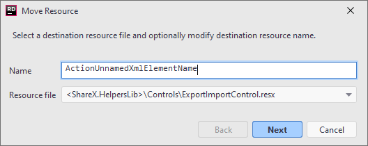 JetBrains Rider: 'Move Resource' refactoring
