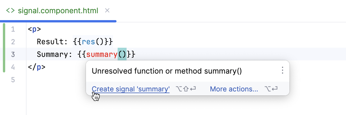 Create Angular signal: inspection popup