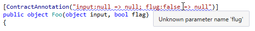 JetBrains Rider: Contract annotations