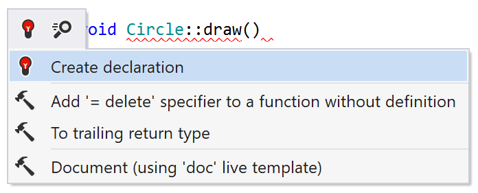 Generating declaration for C++ class member