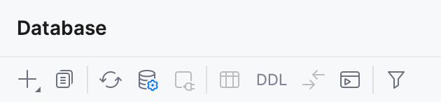 Database tool window toolbar