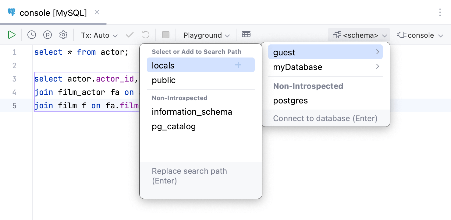 Change a schema