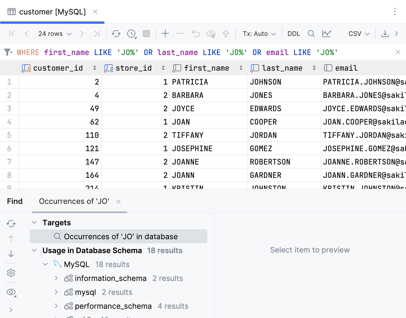 Prefix search