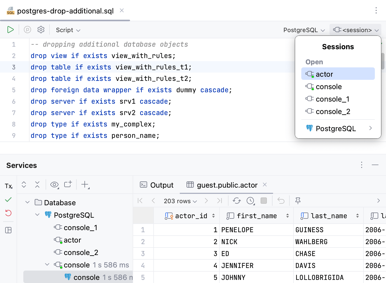 Attach to an existing connection session