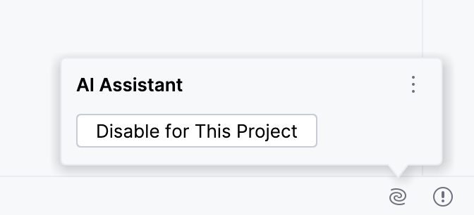 Option to disable AI Assistant for current project