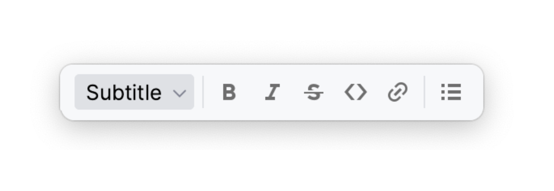The Markdown floating toolbar