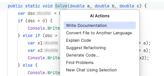 Write documentation - menu item