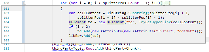 JetBrains Rider: Viewing the contents of a folded code block on mouse hover