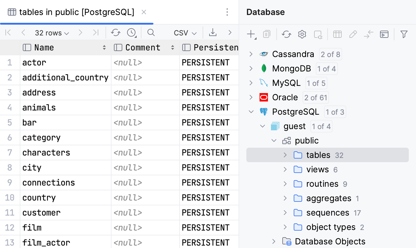 View contents of a node