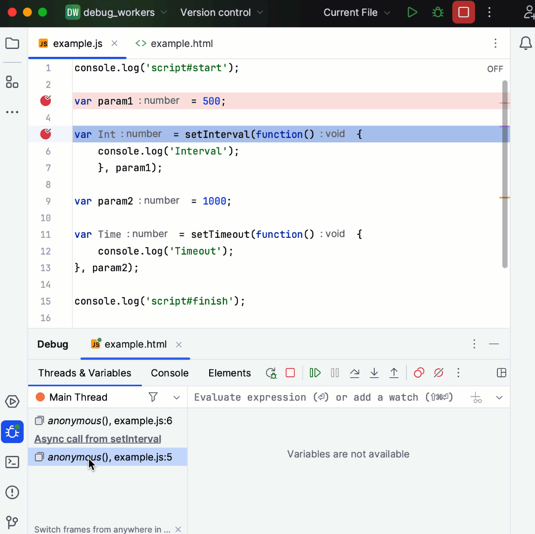 Debugging asynchronous JavaScript code