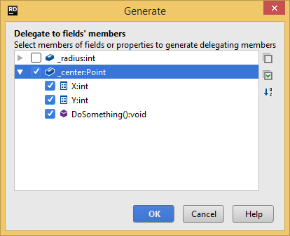 Generating delegating members with JetBrains Rider