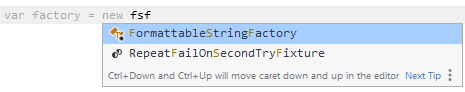 JetBrains Rider: Using CamelHumps in code completion