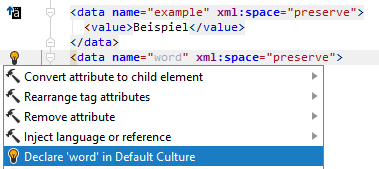 JetBrains Rider: Resource value is not declared in the base culture