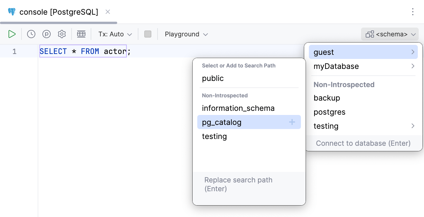 Control the search path for PostgreSQL and Redshift