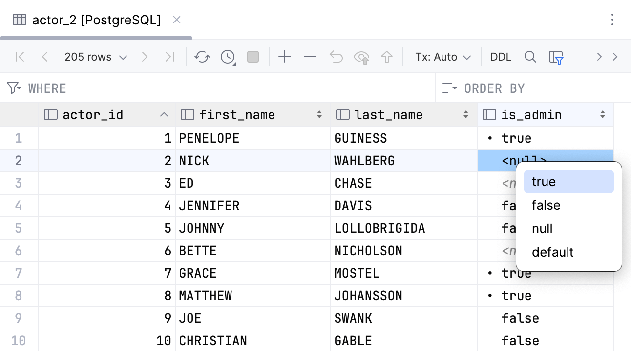 Display boolean values as text