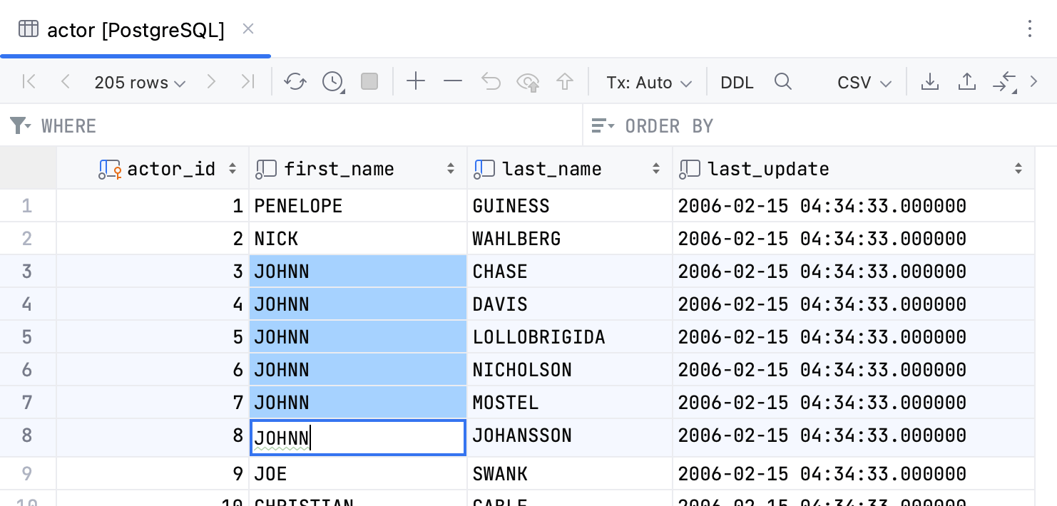 Edit multiple cell values