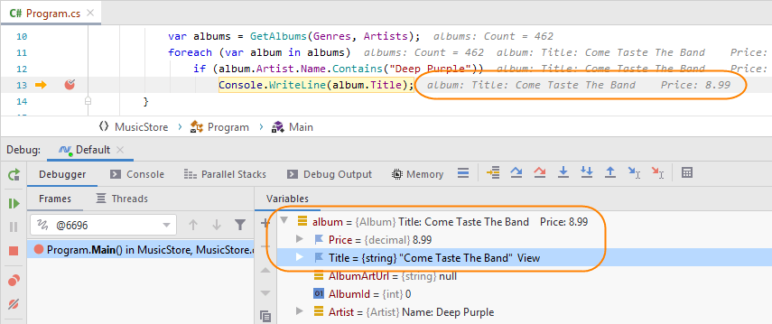 JetBrains Rider: Customizing debugger presentation of complex objects (pinned items)