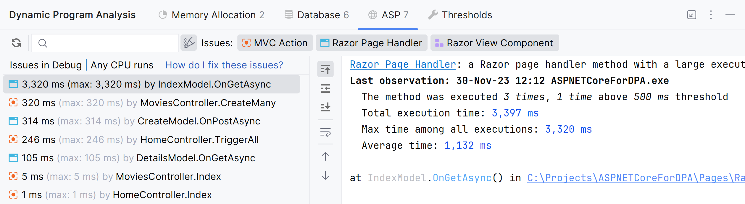 DPA. ASP .NET Core inspections