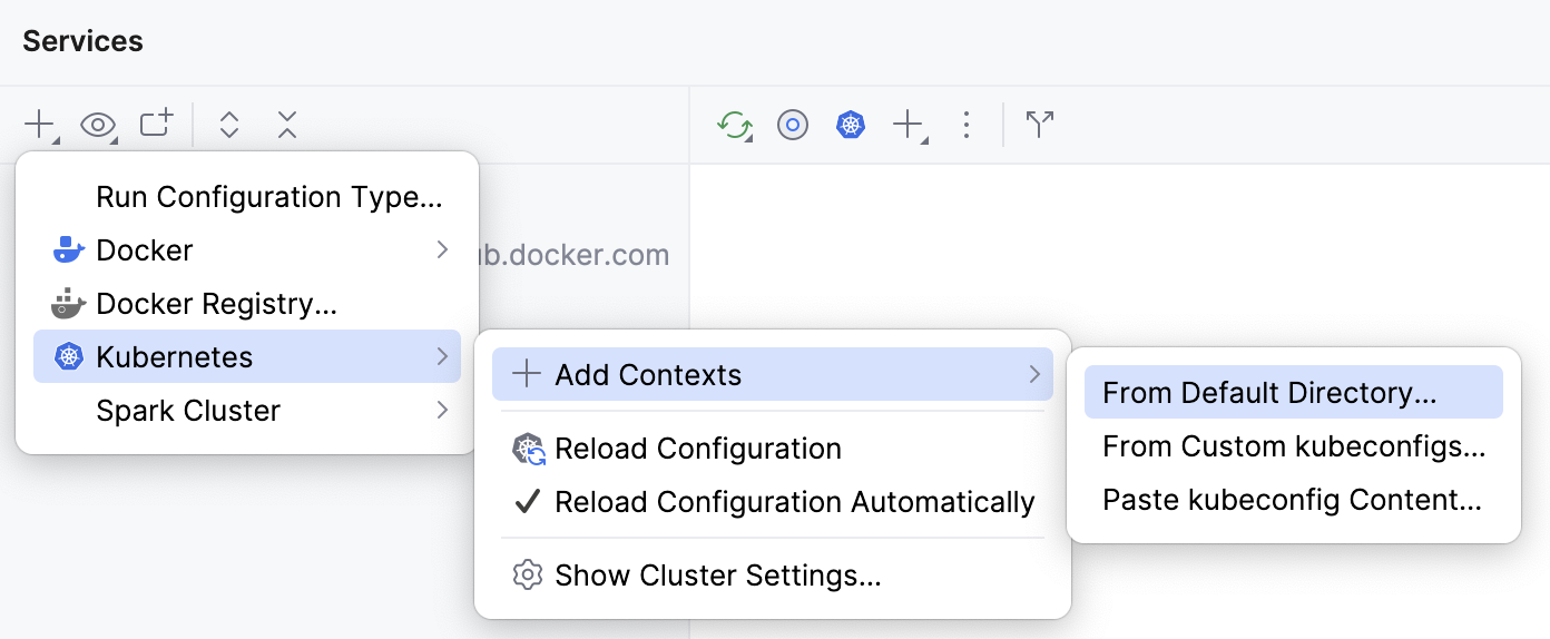 Select Kubernetes context source