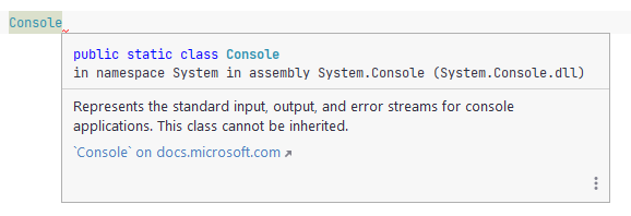 JetBrains Rider: Quick Documentation for incomplete code