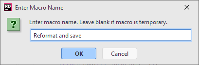 Enter Macro Name dialog