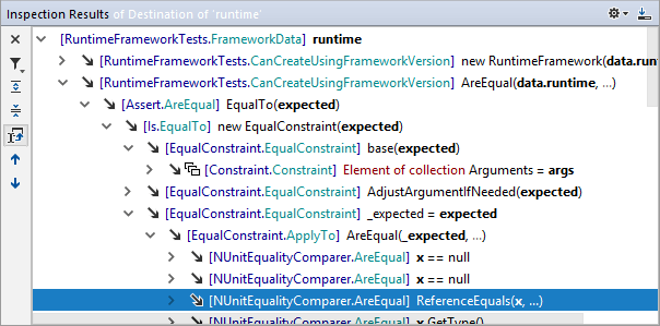 Value destination hierarchy in the Inspection Results window