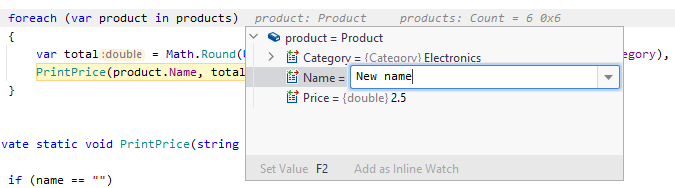 JetBrains Rider: Setting variable value via inline hint