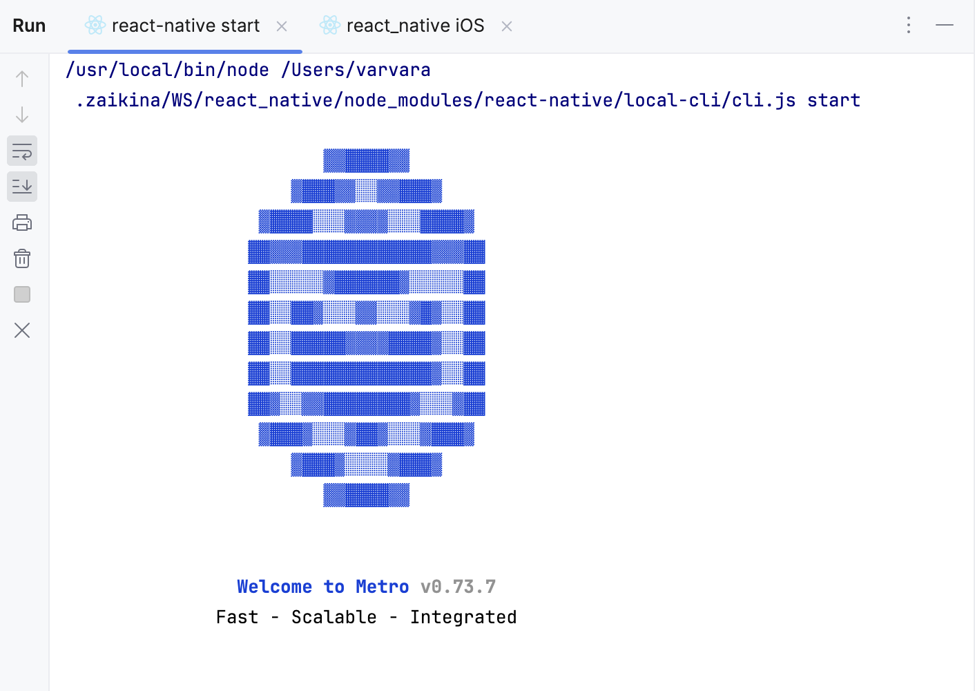 React Native packager is running