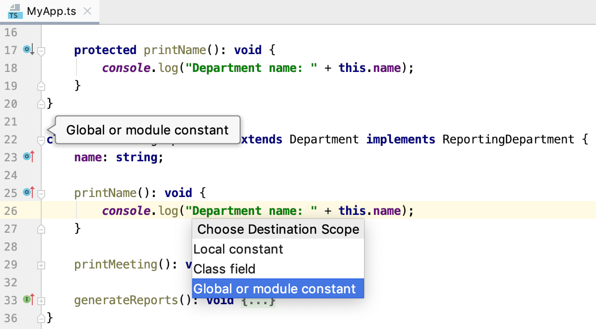 Introduce Constant: select scope