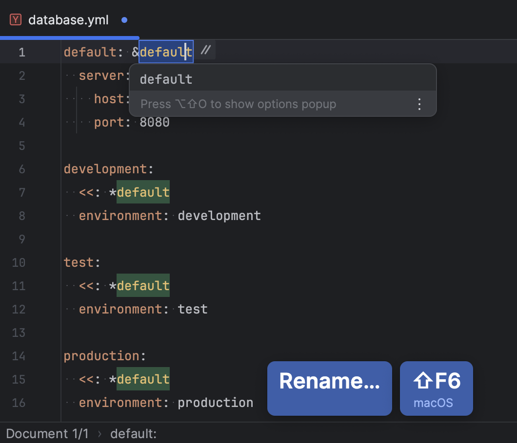 Languages And Frameworks: YAML | JetBrains Rider Documentation