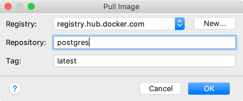 The Pull Image dialog