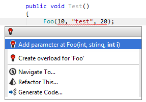 Applying the Change Signature refactoring inline from a method usage