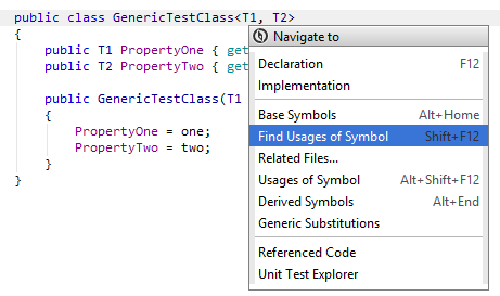 Navigating to substitutions of generics