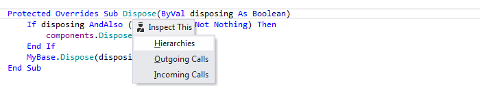 JetBrains Rider: Visual Basic support. Inspect This