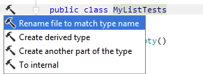 Renaming file to match type name