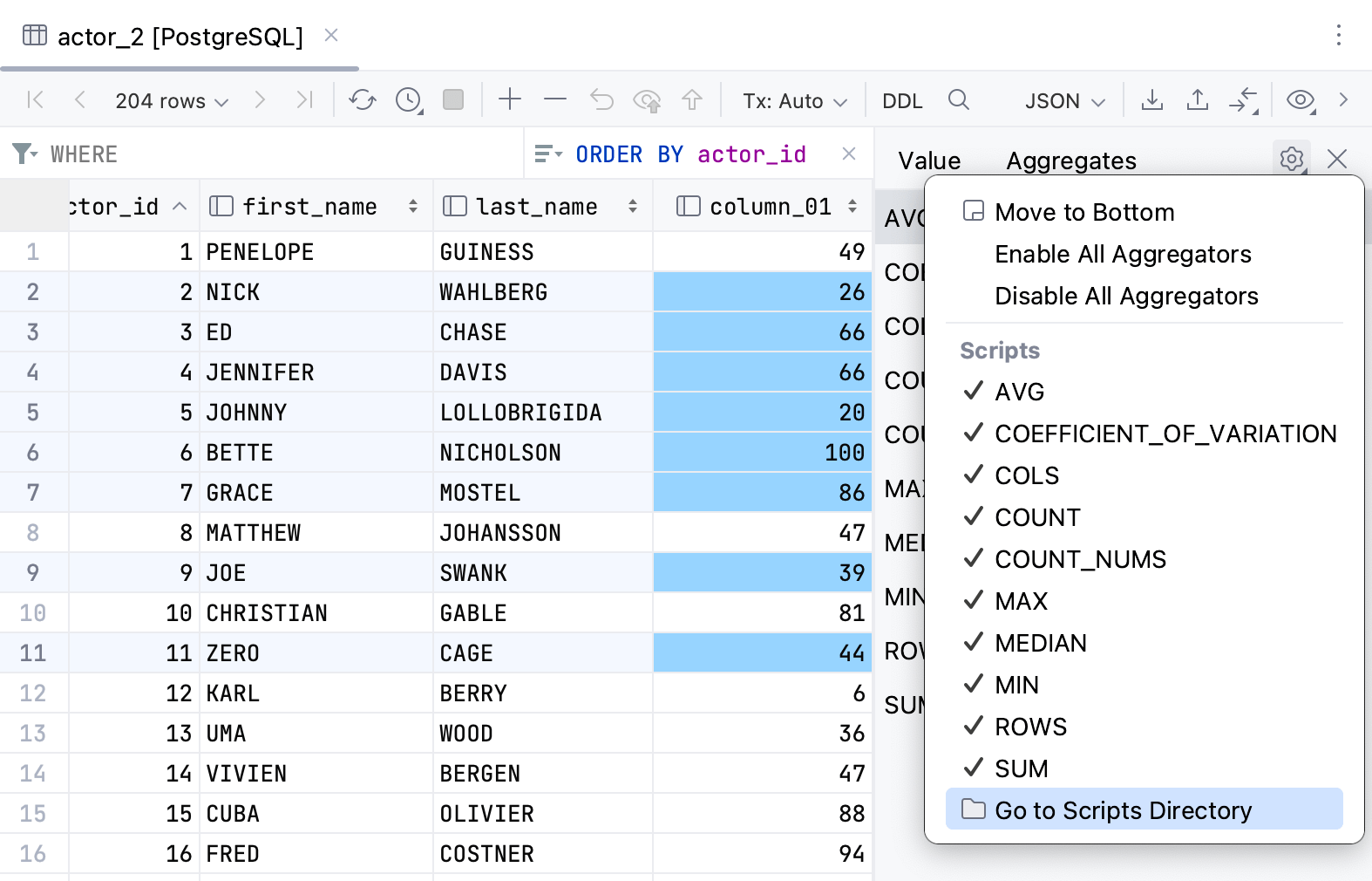 Aggregate scripts and extractors