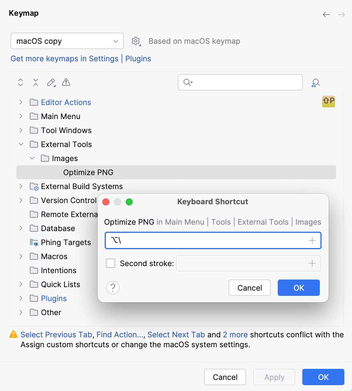 Create a shortcut for an external tool