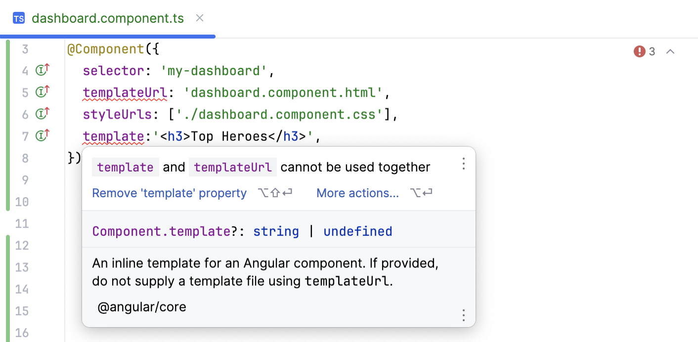 Angular inspection: duplicate properties