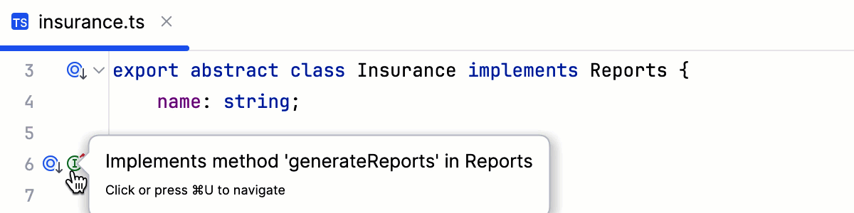 Go to implemented method